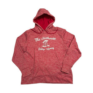 "The Outhouse" Hoodie Womens 2XL Pink Sweatshirt Kangaroo Pocket Sport-Tek WY